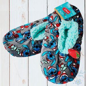 NWT LILO & STITCH DISNEY FUZZY BABBA WOMEN'S SLIPPERS SOCKS WITH GRIPPERS 7-9.5